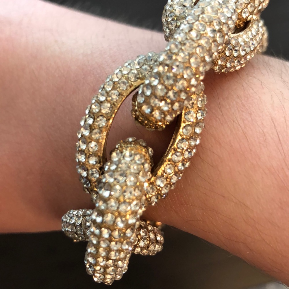 Large Rhinestone Chain Link Bracelet - Picture 5 of 9